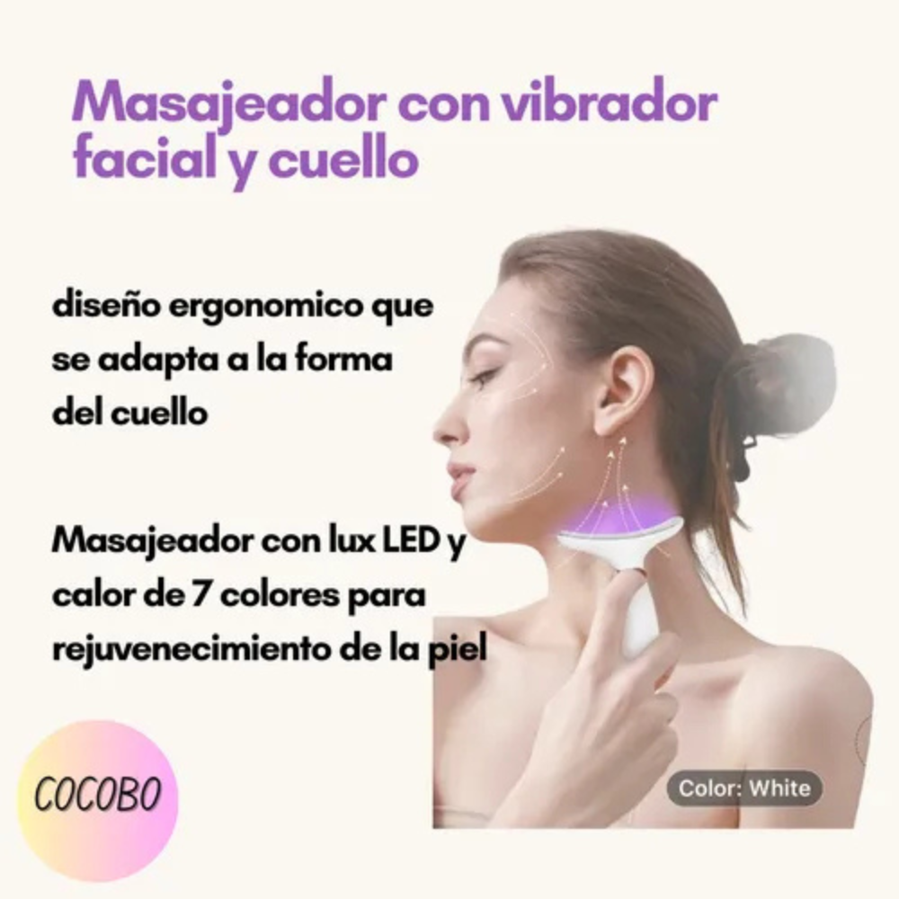 Masajeador Facial Eléctrico Vibratorio con Tecnología LED